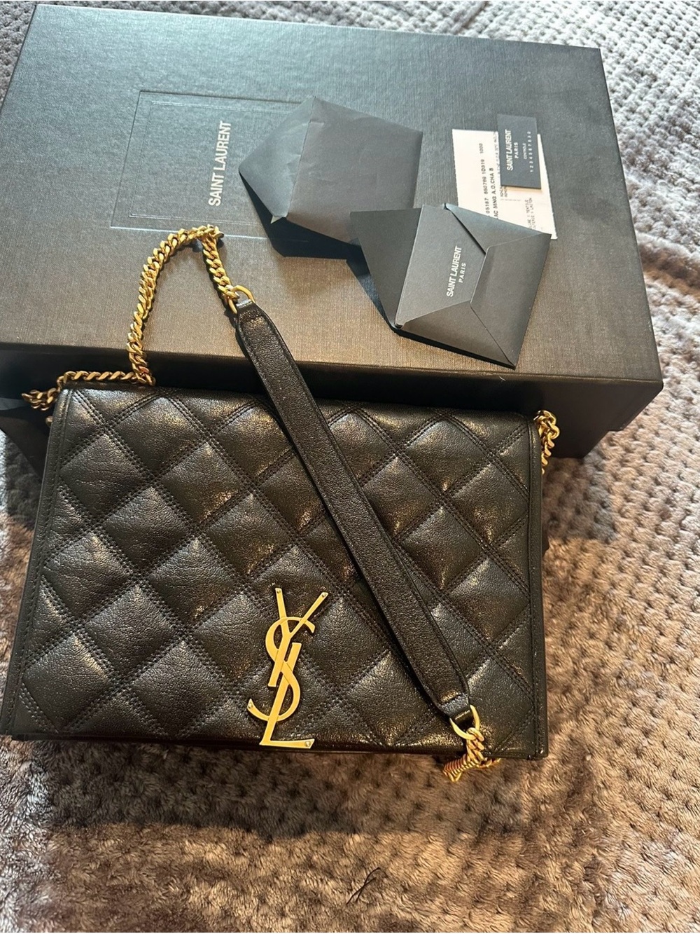 Saint Laurent mini becky quilted leather shoulder bag